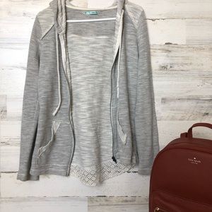 Maurice’s lightweight zip up jacket lace boho gray